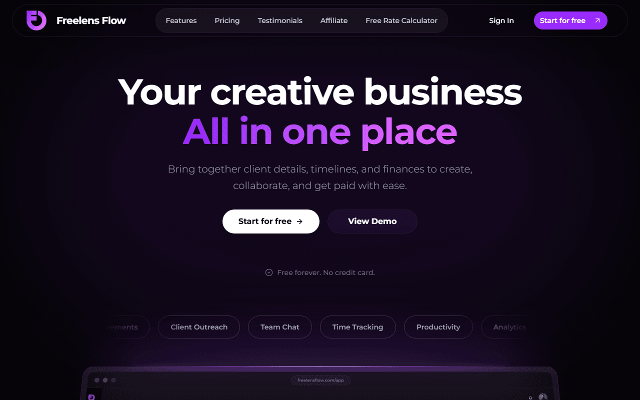 FreelensFlow website
