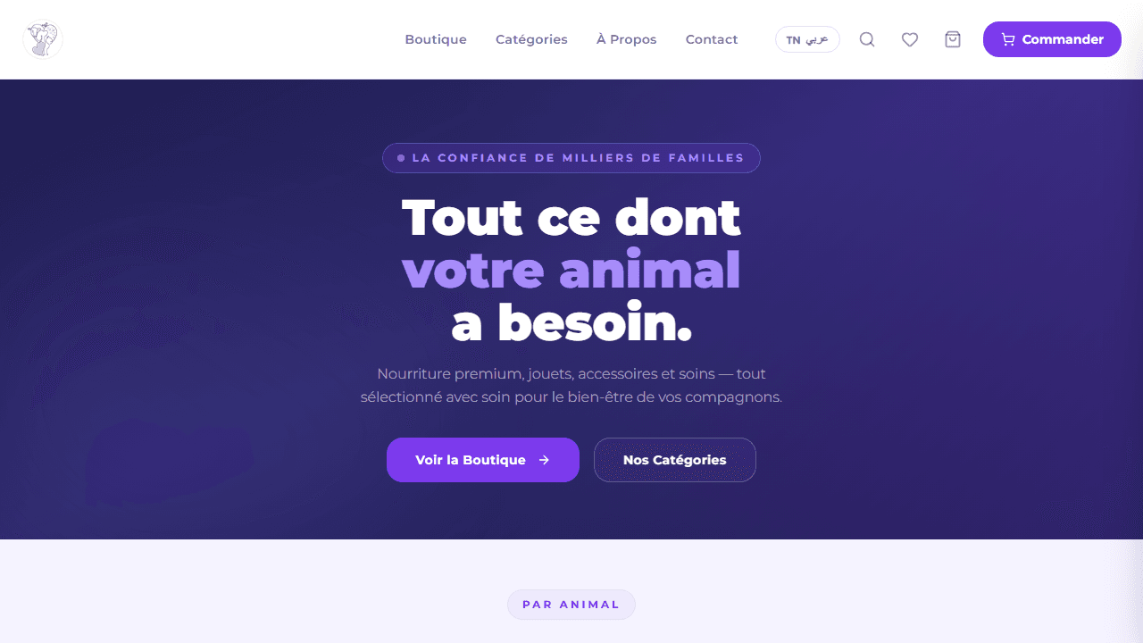 Vetovia - E-commerce, Next.js, Tunisia, Bilingual project screenshot